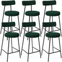 Ver imagem 1 de Kit 06 Banquetas Baixa para Cozinha Sala de Jantar Bar Bancada Milão L02 Bouclê Verde - lyam decor L