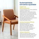 Ver imagem 7 de Kit 2 Cadeiras Sala de Jantar com Braço Pequi CabeCasa MadeiraOriginals Courino Marrom/Castanho