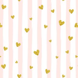 Papel de Parede Teens Listrado Rosa e Corações - 3,30x0,50m - 1