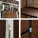 Ver imagem 5 de Cabideiro Armario Organizador 5 Prateleiras Roupas Bolsas Sapatos Closet Quarto Marrom