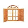 Janela de Abrir Colonial Vidro e Veneziana - Madeira Maciça - Angelim:1,20m X 1,50m - 1