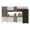 Ver imagem 2 de Armário de Cozinha Modulada Completa Fidelitá Paris 6 Peças 330cm 15 Portas 3 Gavetas com Tampo