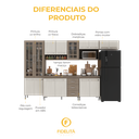 Ver imagem 7 de Armário de Cozinha Modulada Completa Fidelitá Paris 6 Peças 330cm 15 Portas 3 Gavetas com Tampo