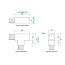 Ver imagem 3 de Desviador para Chuveiro Quadrado Latao Cromado - Prata