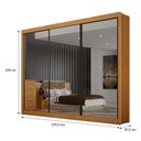 Ver imagem 3 de Guarda Roupa Casal 3 Portas 3 Espelhos São Paulo Gold Cinamomo – Leifer Móveis