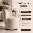 Ver imagem 5 de Poltrona Orgânica Lia Giratória Boucle Redonda Luxo Moderna p/ Penteadeira Sala Espera Recepção:Bege