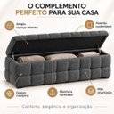 Ver imagem 6 de Recamier Baú Cama Casal 138cm Banco Puf Estofado Bouclé Boss:Cinza Escuro/Bouclé