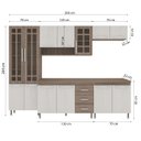 Ver imagem 4 de Cozinha Completa Predilleta Gabrieli Modulada 5 Pecas 260cm 13 Portas 3 Gavetas com Tampo Nogal Sal
