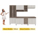 Ver imagem 2 de Cozinha Completa Predilleta Gabrieli Modulada 5 Pecas 260cm 13 Portas 3 Gavetas com Tampo Nogal Sal