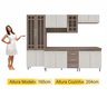 Cozinha Completa Predilleta Gabrieli Modulada 5 Pecas 260cm 13 Portas 3 Gavetas com Tampo Nogal Sal - 2
