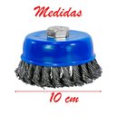 Ver imagem 2 de Escova Rotativa de Aço para Lixadeira 100mm 4" Danmi®