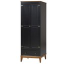 Ver imagem 1 de Armario Malibu 2 Portas e 1 Gaveta Cor Preto com Amendoa 204 Cm - 63556