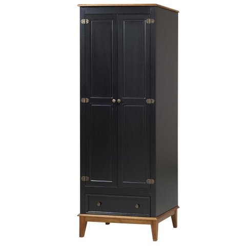 Armario Malibu 2 Portas e 1 Gaveta Cor Preto com Amendoa 204 Cm - 63556