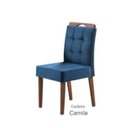 Ver imagem 2 de Conjunto 4 Cadeiras Estofadas Lais Madeira Eucalipto Amendoa/Azul