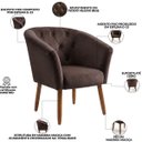 Ver imagem 3 de Jogo 2 Poltronas Estofadas Tecido Veludo Elegante para Sala de Espera Aconchegante Pés de Madeira Re