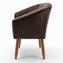 Ver imagem 6 de Jogo 2 Poltronas Estofadas Tecido Veludo Elegante para Sala de Espera Aconchegante Pés de Madeira Re