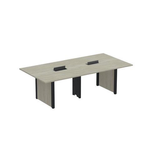 Mesa de Reunião Retangular 6 Lugares 320x140cm Corporativa Bege/Nogueira Casablanca