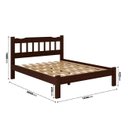 Ver imagem 2 de Cama Perola Queen 160 Madeira Maciça Reforçada Castanho Nemargi