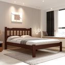 Ver imagem 3 de Cama Perola Queen 160 Madeira Maciça Reforçada Castanho Nemargi