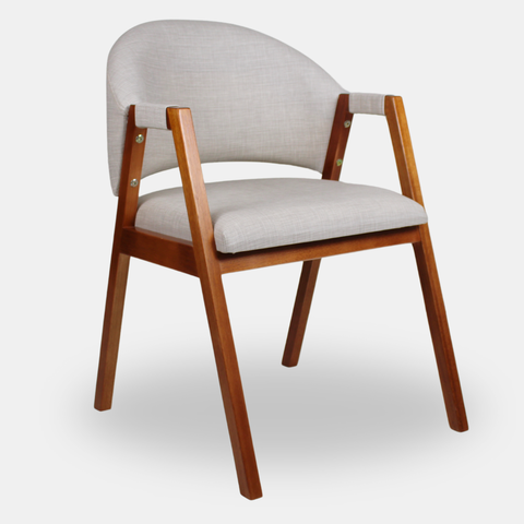 Poltrona para Sala Denver Cor Mel Estofado Facto Bege Acinzentado