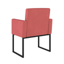 Ver imagem 3 de Poltrona Cadeira Decorativa Recepção Base de Ferro Dourada Cor:rosa