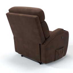 Poltrona do Papai Reclinável em Tecido Suede Cor Marrom Reclinação Elétrica - Modelo Florença - 3