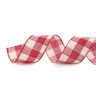 Fita Aramada Natalina Quadriculada Vermelha e Branco 9,14m - 1