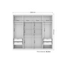 Ver imagem 5 de Guarda Roupa Casal 8 Portas e 4 Gavetas C/ Espelho e Pés Master Vip 8.4 Branco - Santos Andirá
