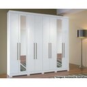 Ver imagem 1 de Guarda Roupa Casal 8 Portas e 4 Gavetas C/ Espelho e Pés Master Vip 8.4 Branco - Santos Andirá