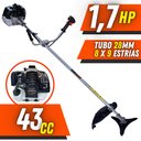 Ver imagem 2 de Roçadeira Anmax Cg430-b À Gasolina 43cc C/ Carretel Nylon e Faca 2 Pontas + Faca 3 Pontas