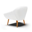 Ver imagem 6 de Kit 2 Poltronas Giovana Corino Branco Pés Palito Castanho - D'Rossi