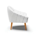 Ver imagem 5 de Kit 2 Poltronas Giovana Corino Branco Pés Palito Castanho - D'Rossi