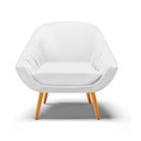 Ver imagem 3 de Kit 2 Poltronas Giovana Corino Branco Pés Palito Castanho - D'Rossi