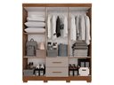 Ver imagem 2 de Guarda-roupa Casal 6 Portas 2 Gavetas com Espelho Estrela Premium Salleto Cinamomo/off White