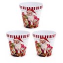 Ver imagem 1 de Kit 3 Vasos Cachepot Natalino em Melamina Prime Papai Noel Vintage 11x10cm Decorativo
