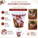 Ver imagem 3 de Kit 3 Vasos Cachepot Natalino em Melamina Prime Papai Noel Vintage 11x10cm Decorativo