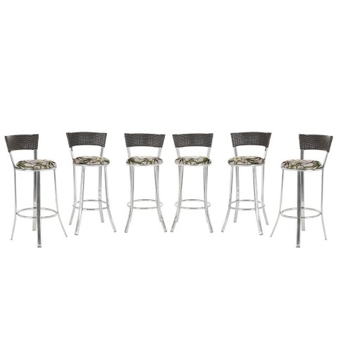 Kit Banqueta Bistro para Bar, Cozinha, Balcão em Alumínio e Fibra Tc Zanutto 6 Unidades Argila