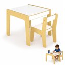 Ver imagem 3 de Mesa com Cadeira Infantil Montessori MDF Escolar Estudo Atividades Brincadeiras Ate 35kg