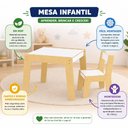 Ver imagem 4 de Mesa com Cadeira Infantil Montessori MDF Escolar Estudo Atividades Brincadeiras Ate 35kg