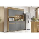 Ver imagem 1 de Cozinha Compacta Realeza C/ 5 Portas e 2 Gavetas 160cm Carvalho/titânio - Nesher