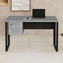Ver imagem 1 de Mesa Escrivaninha Industrial 120cm Tampo 30mm com 2 Gavetas Pés em Metal F5 Office Cor:Cinza