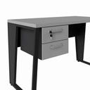 Ver imagem 4 de Mesa Escrivaninha Industrial 120cm Tampo 30mm com 2 Gavetas Pés em Metal F5 Office Cor:Cinza