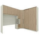 Ver imagem 1 de Quarto Casal Modulado 8 Portas Seletto Henn Areia Jequitiba