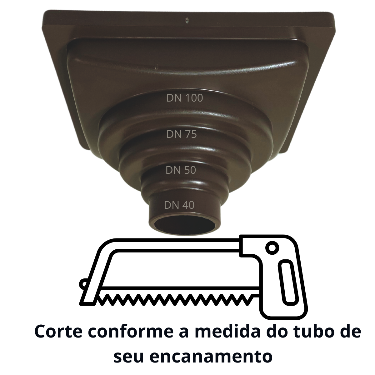Ralo Anti Cheiro Aluminio 15x15 Reta Tela e Coletor Saída Baixa Marrom Adapt de 40mm até 100mm - 5