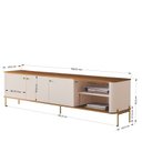 Ver mais imagens de Rack para Tv Tucupí 1.8 Bancada Off White Dourado Jb Bechara