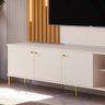 Rack para Tv Tucupí 1.8 Bancada Off White Dourado Jb Bechara - 3