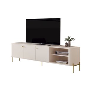 Rack para Tv Tucupí 1.8 Bancada Off White Dourado Jb Bechara