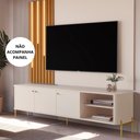 Ver imagem 3 de Rack para Tv Tucupí 1.8 Bancada Off White Dourado Jb Bechara