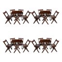 Ver imagem 1 de Combo 4 Jogos de Mesa 70x70 Dobrável com 4 Cadeiras Madeira Liso / Mel