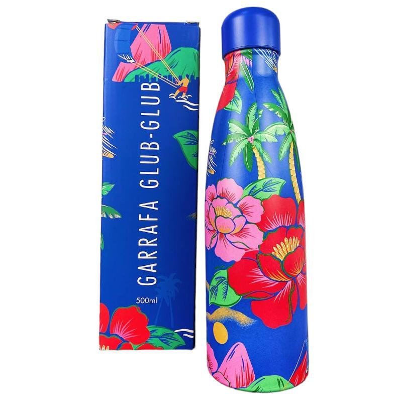 Garrafa Glub Glub Rio de Flor Azul 500ml Farm | MadeiraMadeira